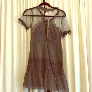 Lace short ruffle dress